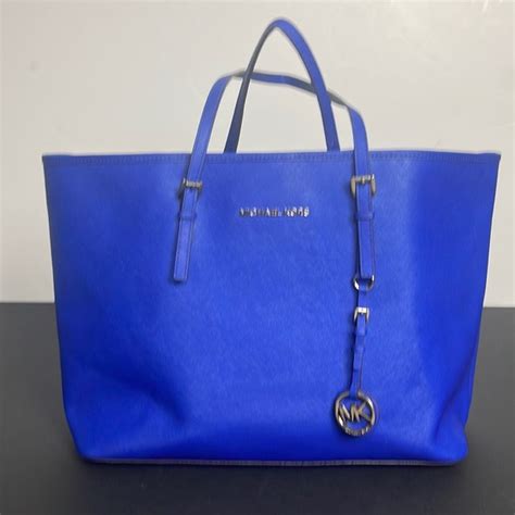 michael kors royal blue tote|Michael Kors blue crossbody bag.